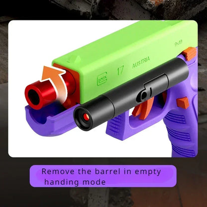 Dual-mode Shell Ejection G17 Pistol Laser Version Automatic Radish Gun Soft Bullet Toy Gun CS Shooting Weapons for Kids