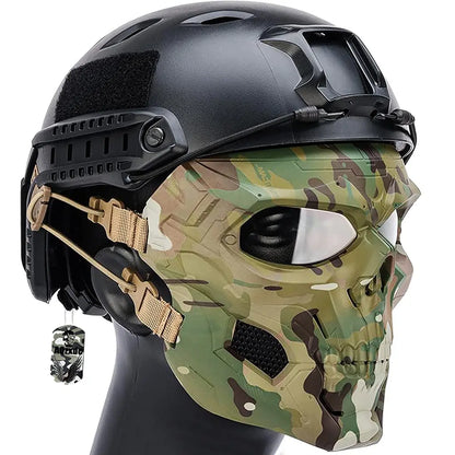 Tactical Helmet Sets with Skull Mask, Outdoor Paintball Protective Gear, Advanced EPP Pad, for Airsoft Hunting, Shooting CS