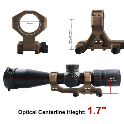 PPT Mounts Airsoft Metal 1.7" Height Cantilever 34MM 30MM Scope Mount Fits 21.2MM Picatinny Rail Rifle Scope Base gs24-0268