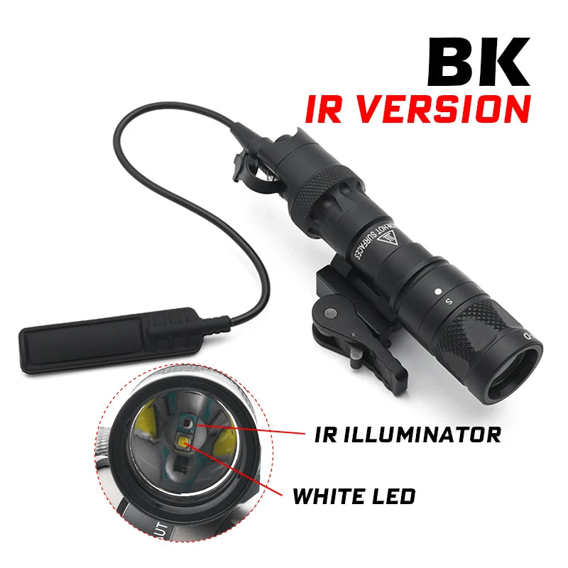Tactical M323V IR Flashlight 500 Lumen White LED Light & IR Infrared Output Hunting Scout Light with Remote Switch and QD Mount