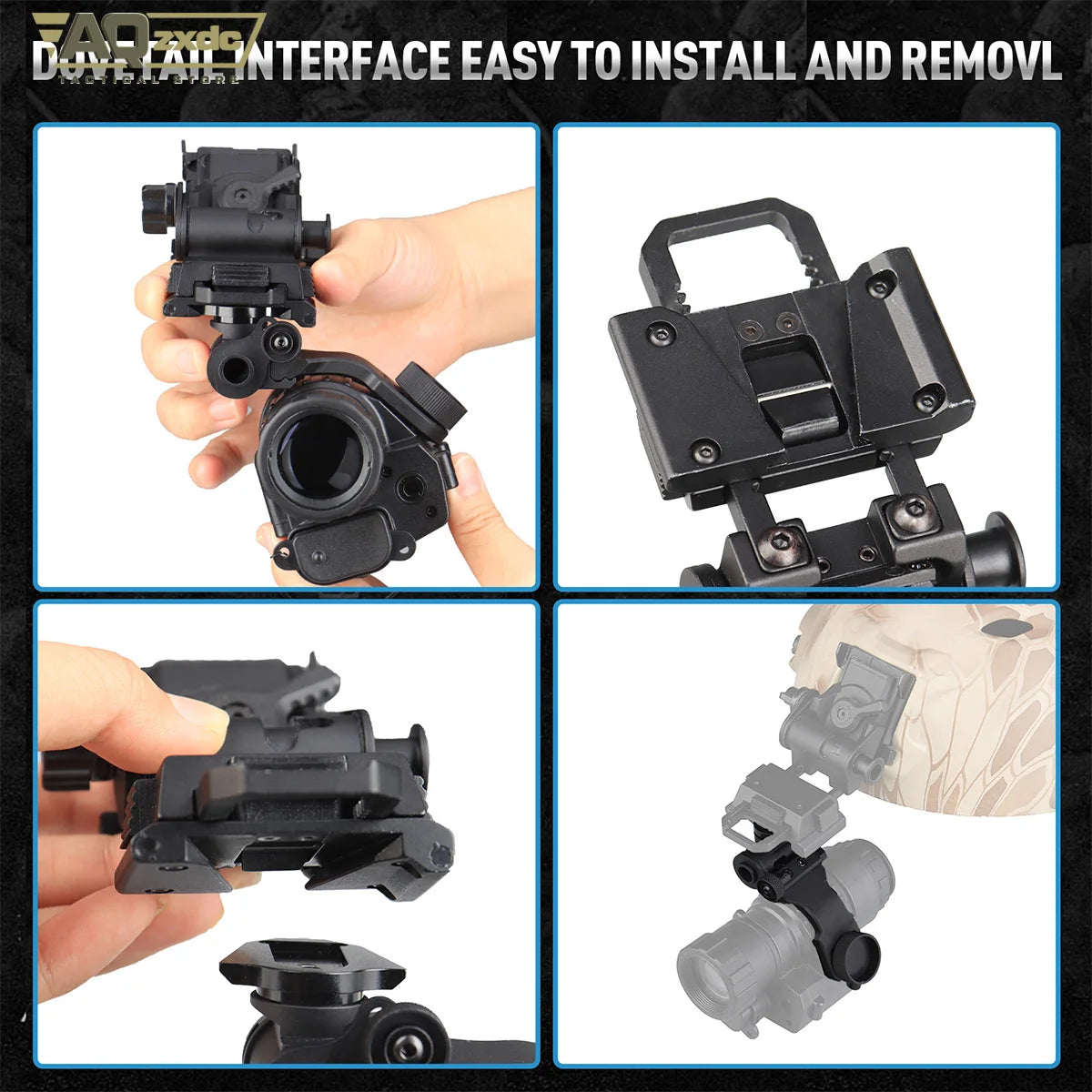 AQzxdc L4 G24 Mount and NVG J-ARM Adapter Fit for Helmet Adapter for Night Vision PVS-14 for Hunting (UK Standard Screw)