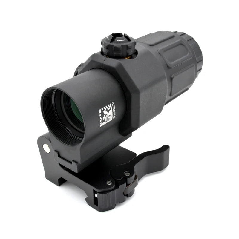 G33 Magnifier Sight 3X with Switch to Side Qick Detach QD Mount for Hunting and Airsoft Rifle Perfect Replica with Full Markings