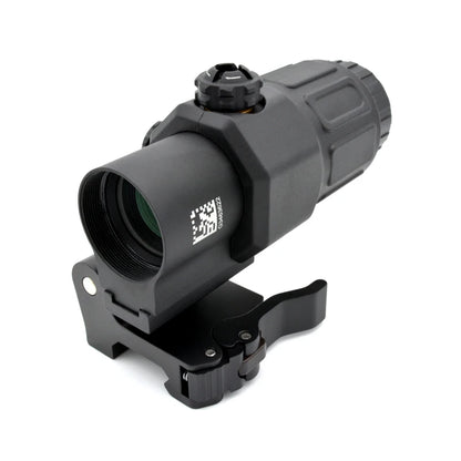 G33 Magnifier Sight 3X with Switch to Side Qick Detach QD Mount for Hunting and Airsoft Rifle Perfect Replica with Full Markings