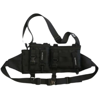 AQzxdc Tactical Techwear Hip Hop Detachable Combined Waist Bag, Multifunctional Crossbody Chest Bag Street Casual Fanny Pack