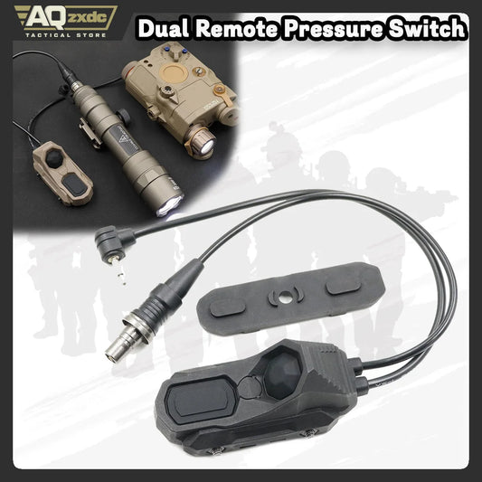 Tactical Dual Remote Pressure Switch Compatible with 2.5mm Plug PEQ-15 & DBAL & SF M300/340/M600/640DF Weapon Lights and Lasers