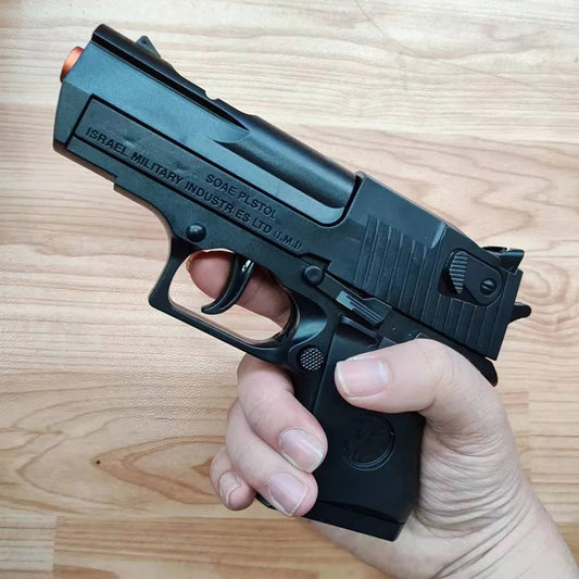 Mini Desert Eagle Toy Gun Continuous Firing Shell Throwing Education Gun Model Soft Bullet Launcher BlowBack Airsoft Pistol