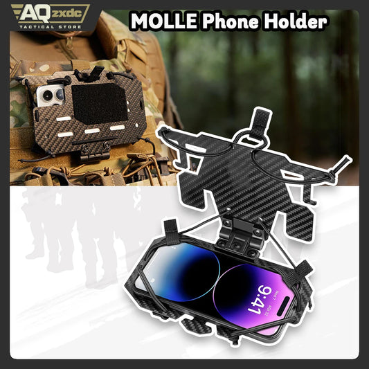 AQzxdc MOLLE Phone Holder, Plate Carrier Accessories Tactical Vest Phone Holder Phone Chest Mount for Cellphone Screen 4.7"-6.8"