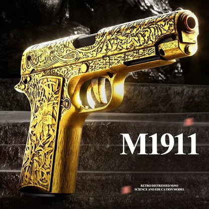 Shell Throwing Pistol Carving 1911 Continuous Firing Airsoft Blowback Empty Hanging Toy Gun Outdoor CS Weapon for Boys Adult