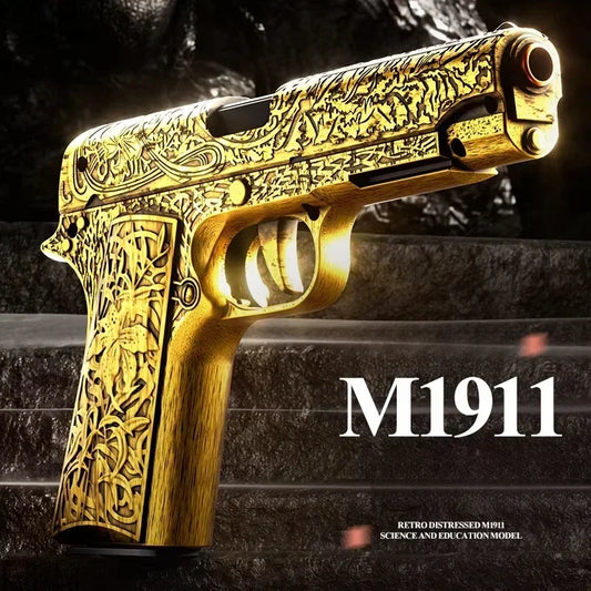 Shell Throwing Pistol Carving 1911 Continuous Firing Airsoft Blowback Empty Hanging Toy Gun Outdoor CS Weapon for Boys Adult