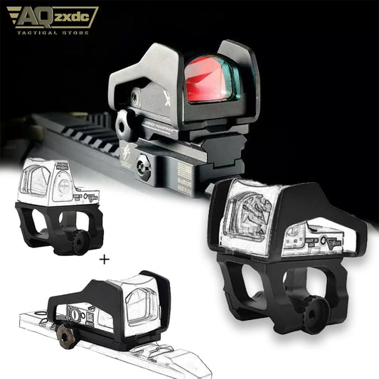 AQzxdc Tactical REX RMR Red Dot Reflex Sight Adjustable Mount Plate with SURF REX Mount, Fits 20mm Rail Rifle Gun