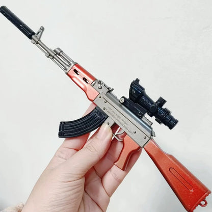 30CM Rifle Model Alloy Mini AK47 M416 Pistol PUBG Jedi Toy Gun Fidget Toy Desktop Ornament for Boy Adults Chrismas Gift