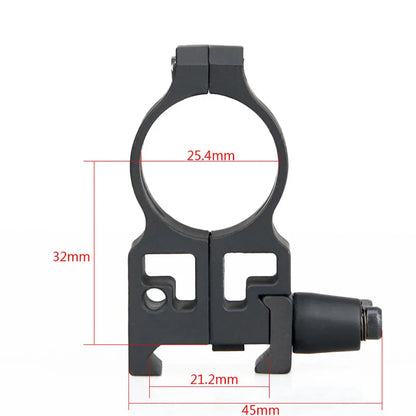 PPT Tactical 2PCS/Set Steel Quick Release Low Medium High Profile Mount 25.4mm 30mm Diameter Hunting Scope Ring for Outdoor
