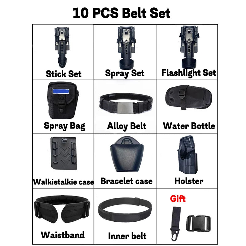 AQzxdc Multifunctional law enforcement belt set, quick-draw patrol armed tactical quick-release belt training waist seal set