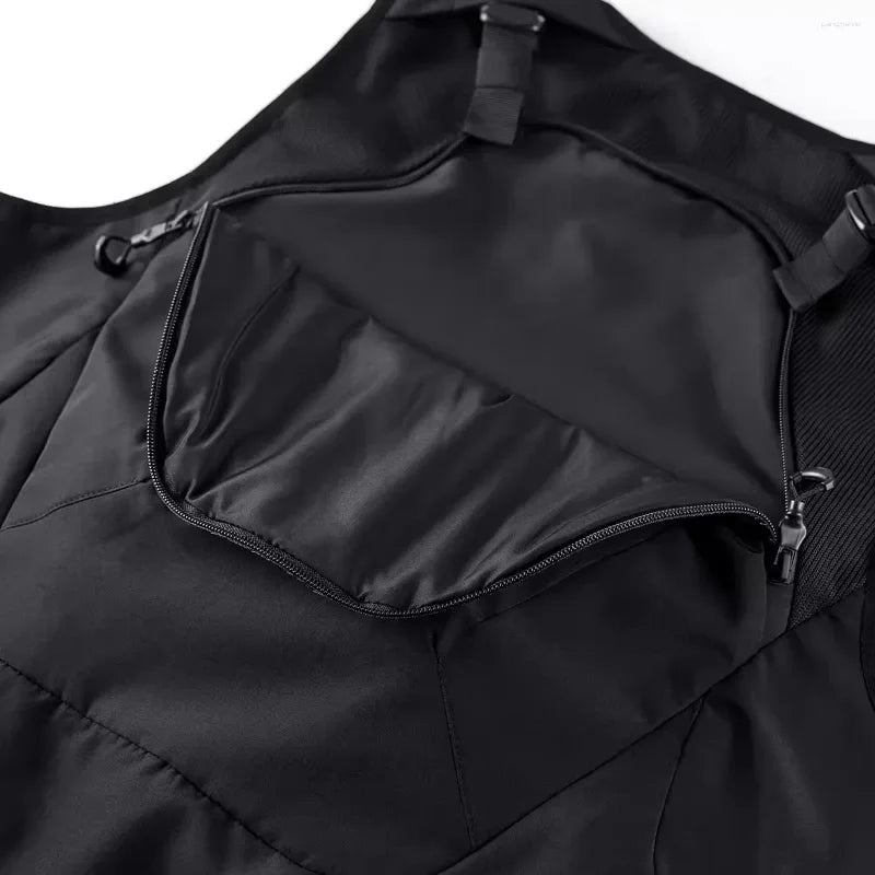 AQzxdc Tactical Function Sleeveless Cargo Jackets Y2K Mens Clothing High Street Multi-pocket Techwear Vest Chaleco Chaquetas