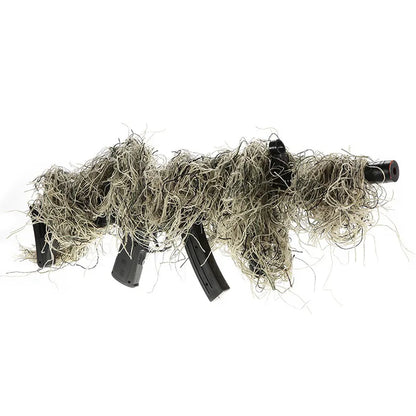 AQzxdc Tactical Ghillie Rifle Cover Wrap Camo, w/Elastic Strap for Camouflage Hunting Rifle