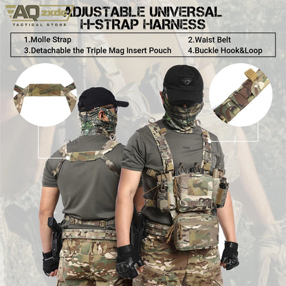 Tactical Chest Bag Full Set With Camouflage Quick-Release Bellyband And Protective Vest Mount PTG Tactical Chest Rig Vest Bag