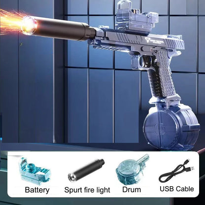 Electric Water Gun Cool Light Full Automatic Water Spray Gun Summer Toy Pistol Sports Entertainment Children Gifts