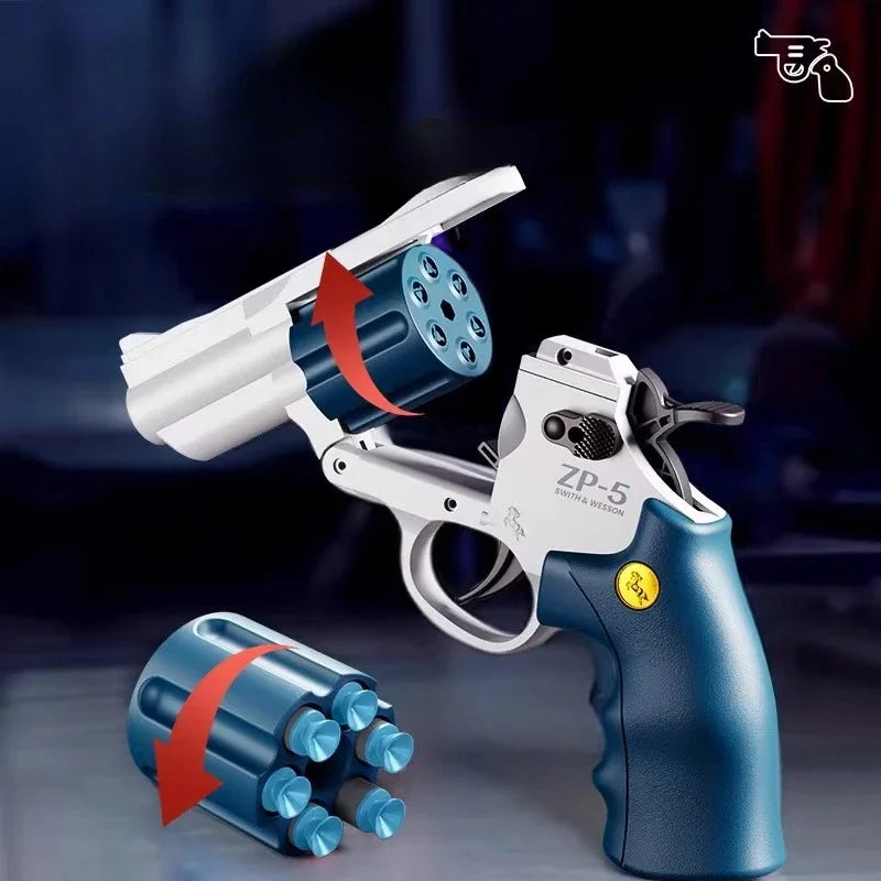 ZP5 Revolver Pistol Manual Soft Dart Bullet Launcher Toy Gun Weapon Outdoor  Airsoft  Shooter Pistola For Boys Birthday Gift