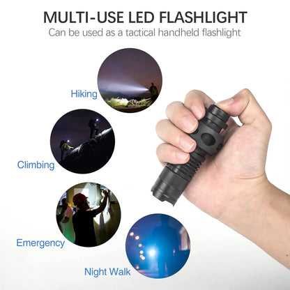AQzxdc Military Helmet Light, Mini Clampable Tactical Flashlight with, Compact Helmet Mounted LED with Fast Helmet Clip Rail