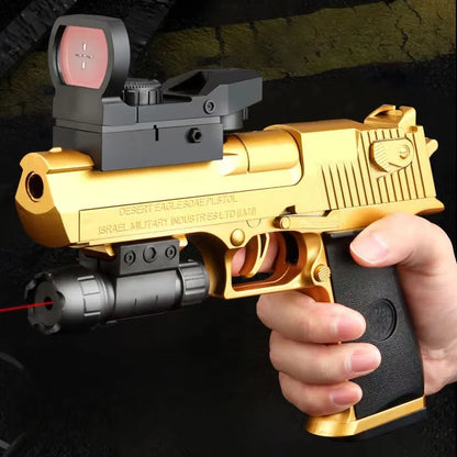 Automatic Desert Eagle Toy Gun Mechanical Shell Ejection Airsoft Pistol Continuous Firing Soft Bullet Toy for Children Shooting