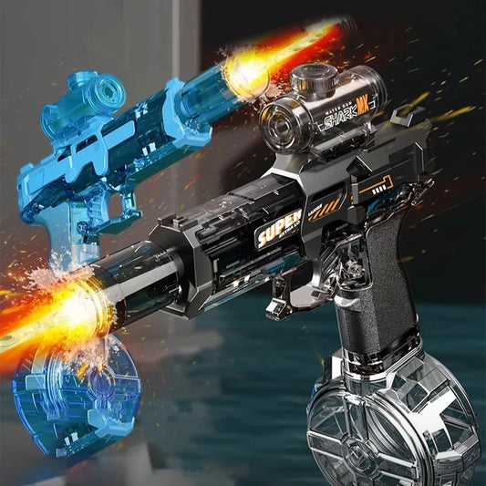 Electric Water Gun with Flash Light Pistol Summer Outdoor Swimming Pool Water Gun Children's Beach Water Fight Toy