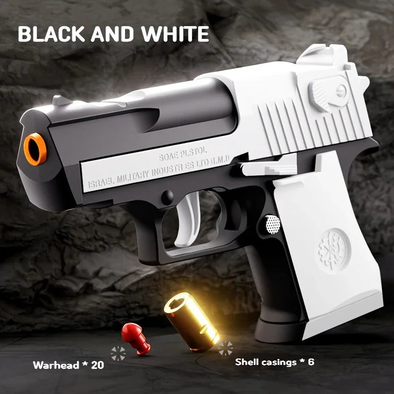 Mini Desert Eagle Toy Gun Continuous Shell Ejecting Education Gun Soft Bullet Launcher BlowBack Airsoft Small Pistol