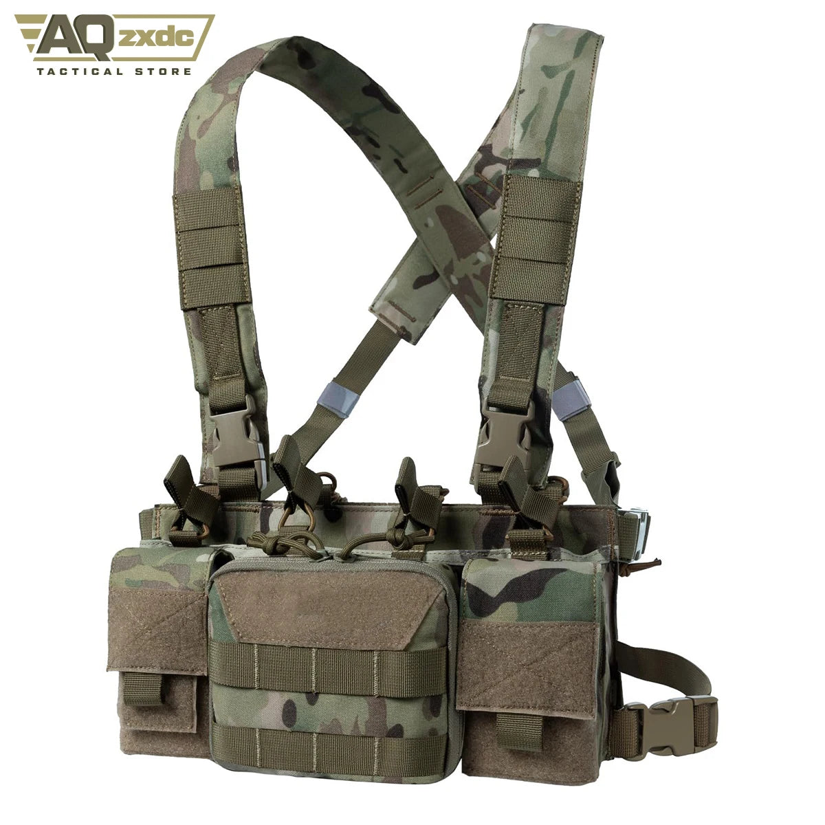 AQzxdc Tactical Chest Rig, MOLLE Chest Rigs Tactical Chest Rig Dangler Pouch Utility Admin Pouch IFAK Medical Organize