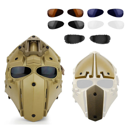 AQzxdc Tactical Outdoor Full Face Goggles Helmet Used for/Airsoft/Paintball Shooting/Movie Props/CS