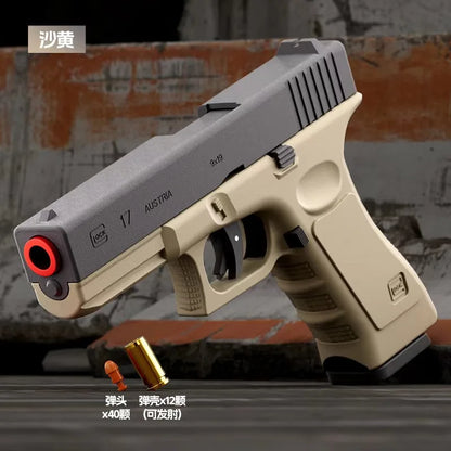 Laser Version Dual-mode Shell Ejecting G17 Automatic Shooting Gun Soft Bullet Pistol Toy Gun CS Outdoor Weapons for Kids