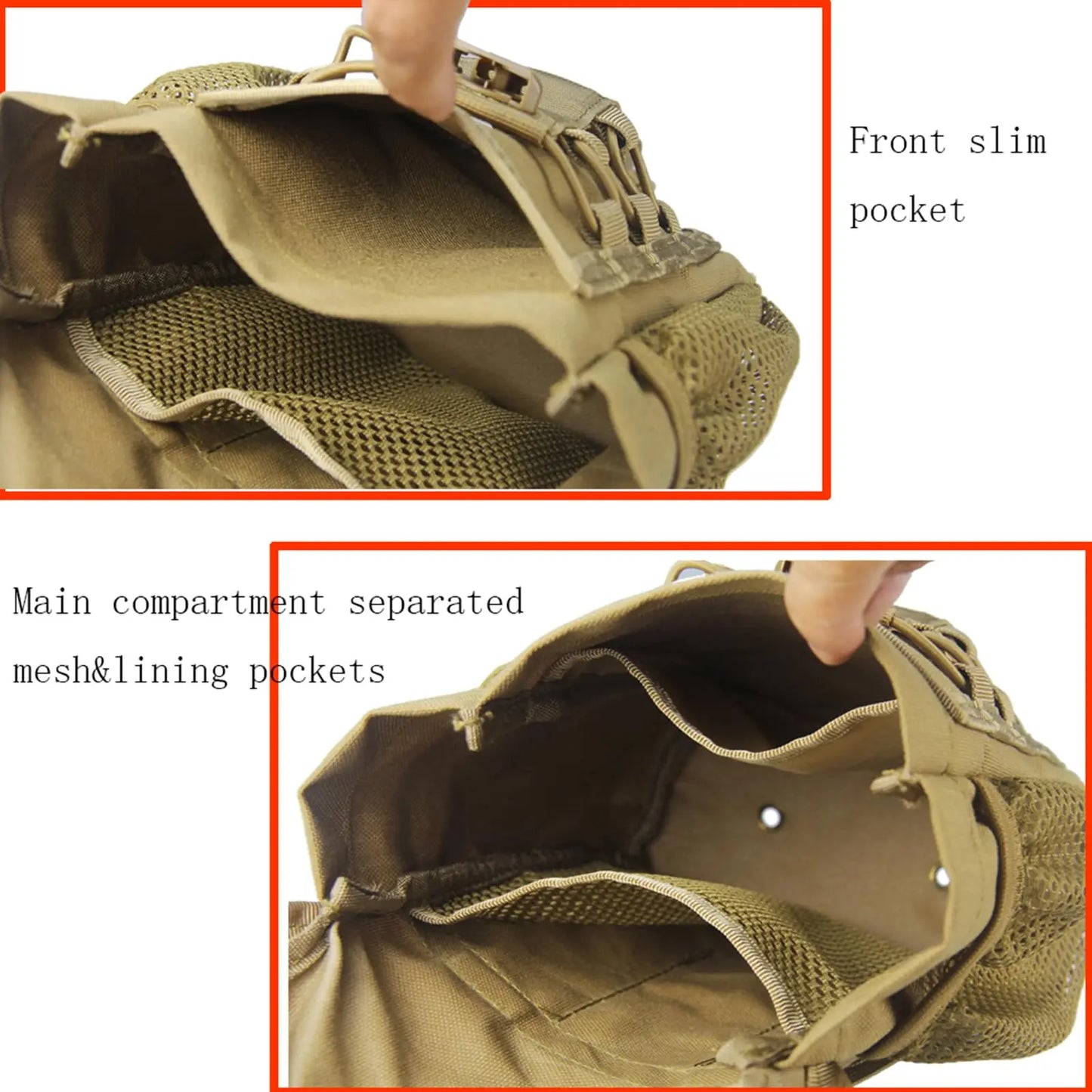 AQzxdc Tactical Compact EDC Bag with Phone & Water Bottle Holder - Multifunctional Molle Pouches for Tools and Sundries