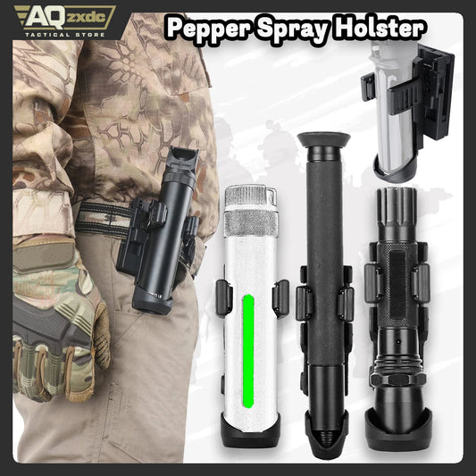 AQzxdc Police Three Pce Set with Safety Locking System, Includes Baton Case, MK4 Spray Case, Flashlight Case for Police Law Belt