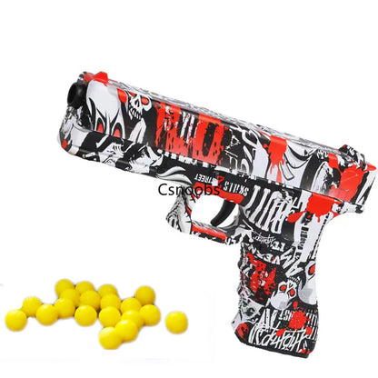 Manual G17 Toy Gun With Laser Soft Bullet Airsoft Pistol Outdoor Sports CS Game Weapon for Children Gift