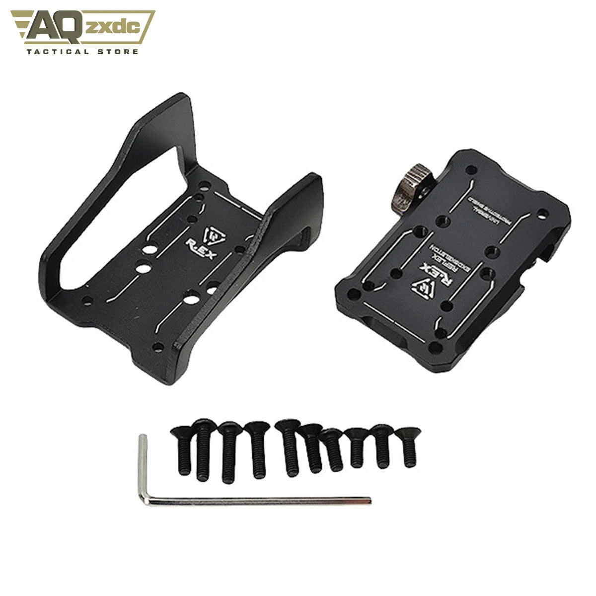 AQzxdc Tactical REX RMR Red Dot Reflex Sight Adjustable Mount Plate with SURF REX Mount, Fits 20mm Rail Rifle Gun