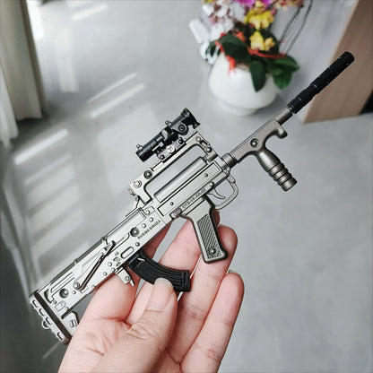 Mini Alloy M416 GROZA Rifle Model Pistol PUBG Jedi Toy Gun Fidget Toy Desktop Ornament for Boy Adults Chrismas Gift