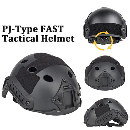 AQzxdc Airsoft Helmet with Tactical Mask and Visor Goggles, 5mm Thick Military Helmet Sets, for BB Sport CQB CS Game Cosplay