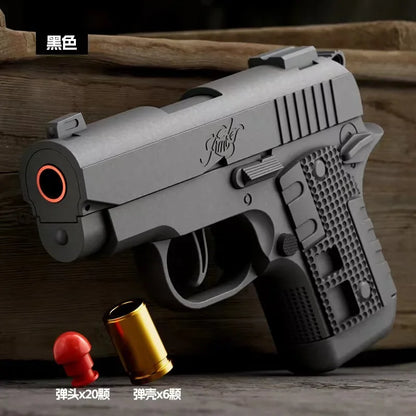 Mini 1911 Continuous Firing Shell Ejecting Pistol Airsoft Empty Hanging Soft Bullet Black Toy Gun CS Weapon for Boys Gift
