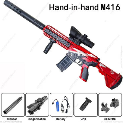 Electric M416 Toy Gun Automatic Gel Bullet Blaster Children Toys Outdoor Game AirSoft Sniper Rifle Splatter Gun Weapon For Boy
