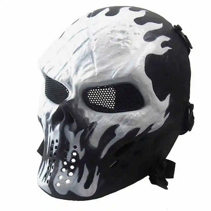 AQzxdc Airsoft Mask, Skull Full Face Mask for Halloween Airsoft CS Game Cosplay and Masquerade