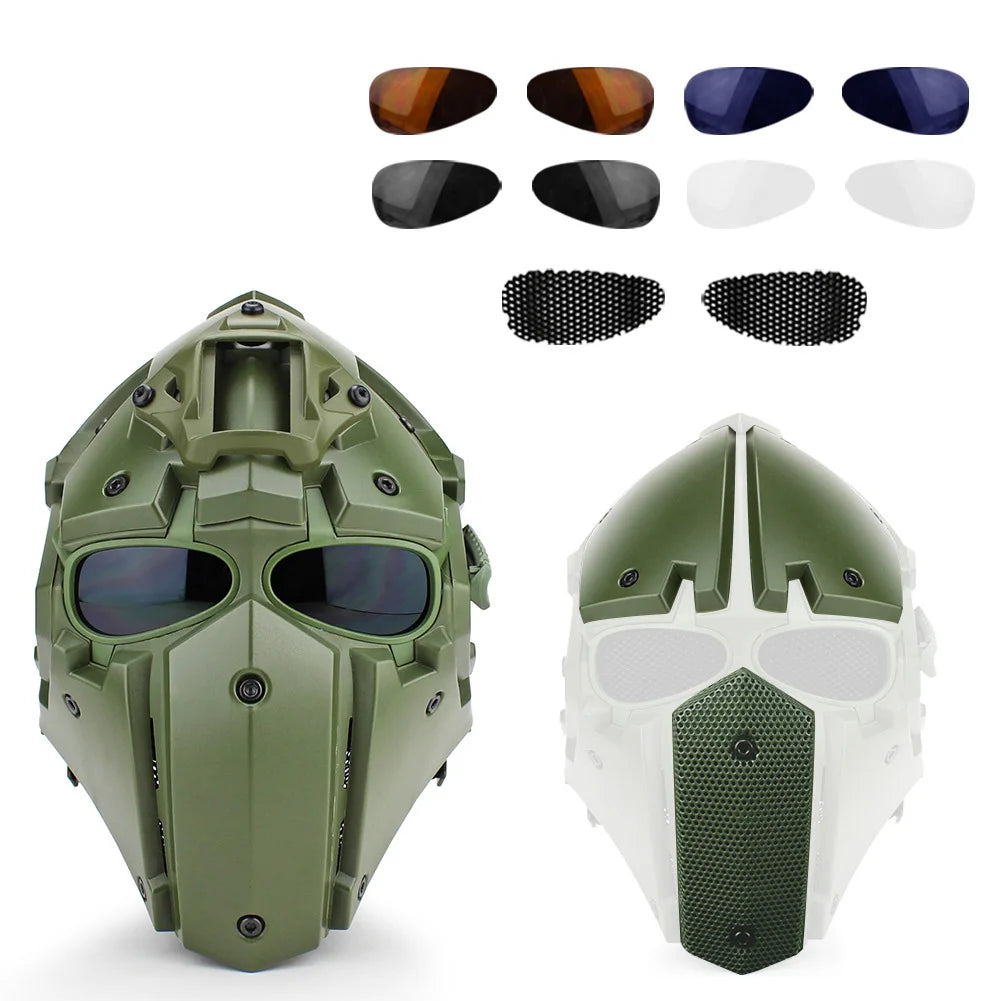 AQzxdc Tactical Outdoor Full Face Goggles Helmet Used for/Airsoft/Paintball Shooting/Movie Props/CS