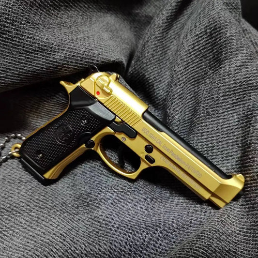 Alloy 1:3 Scale 92F Pistol Keychain Mini M9a3 Toy Gun Weapon Model Metal Keychain For Adult Kids Christmas Gift