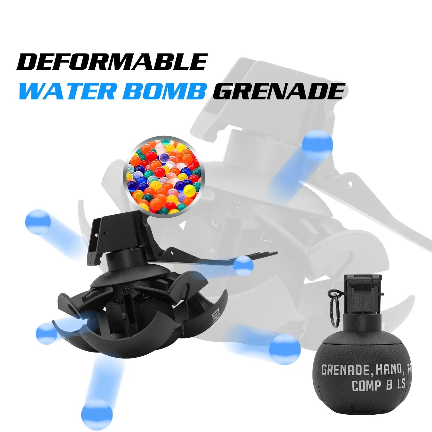 2 Pcs Tactical Grenade Model Toy, M67 Burst Grenade, Military Smoke Grenade Model, for Airsoft Paintball Hunting CS War Game