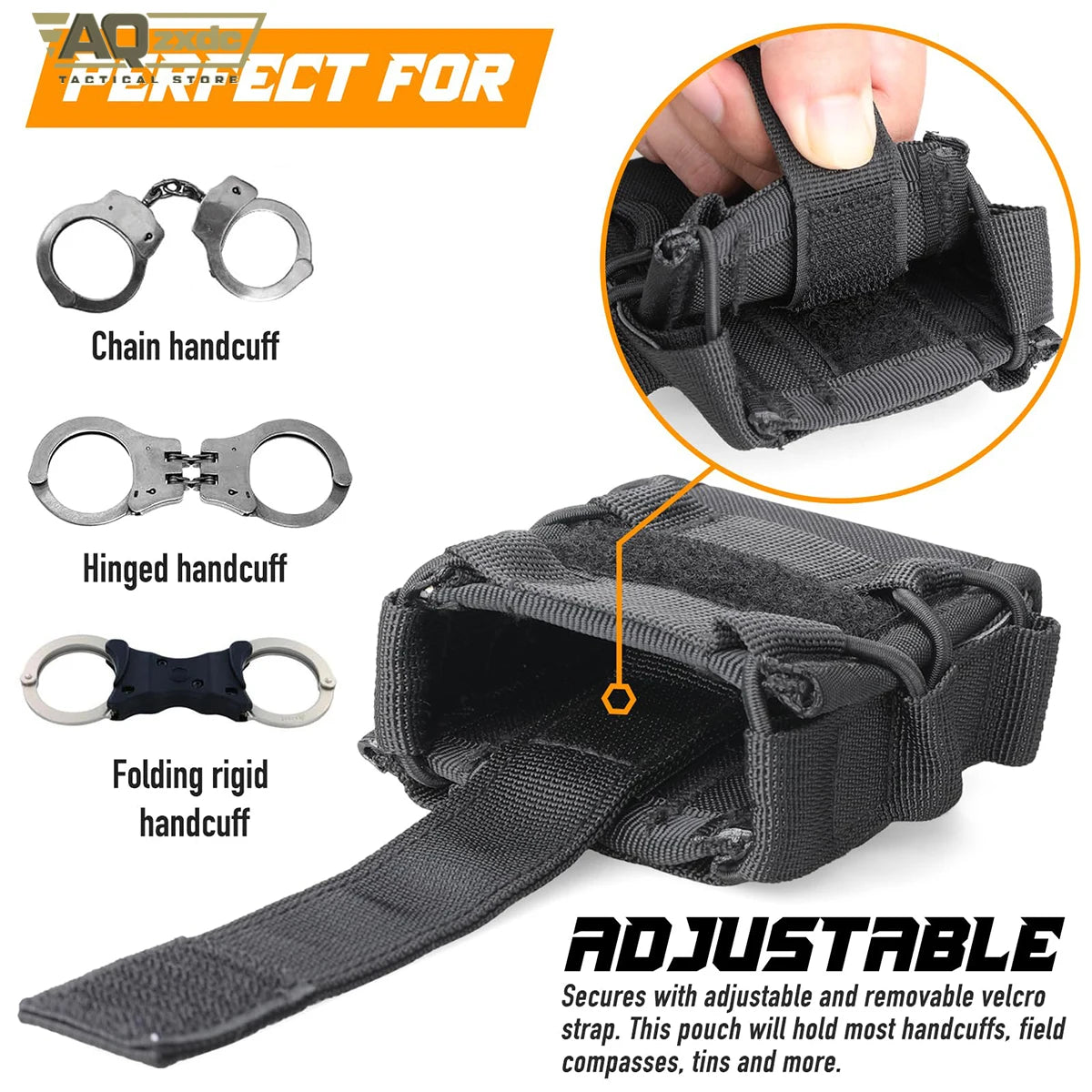 AQzxdc Police Molle Handcuff Holster with OC Spray Holster for Duty Belt Fit Asp Handcuff Tactical Pepper Spray Holster