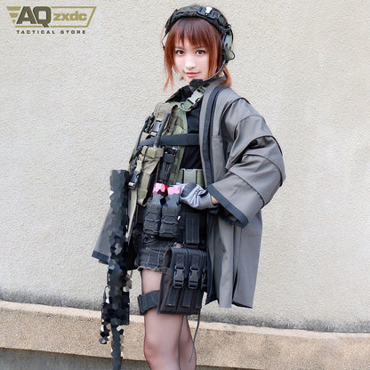 AQzxdc Outdoor Hunting Jacket Tactical Combat Cloak Training Coat for Airsoft Outerwear Cosplay