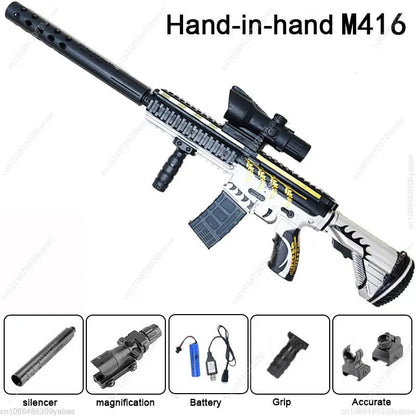 Electric M416 Toy Gun Automatic Gel Bullet Blaster Children Toys Outdoor Game AirSoft Sniper Rifle Splatter Gun Weapon For Boy