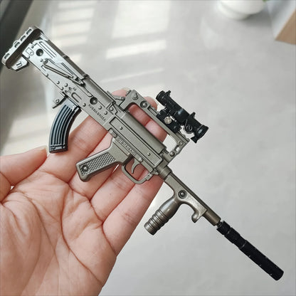 Mini Alloy M416 GROZA Rifle Model Pistol PUBG Jedi Toy Gun Fidget Toy Desktop Ornament for Boy Adults Chrismas Gift