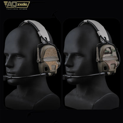 AQzxdc Tactical Headset Sticker Magic Patch for GEN 6 AMP Style Shooting Anti Noise Headphone Hearing Protection Earmuffs