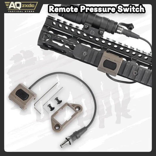 Remote Pressure Switch for M300 M600 Scout Weapon Light, with Tactical Flashlight Switch Mount Set for 20mm Rail/Mlok/Keymod Rai