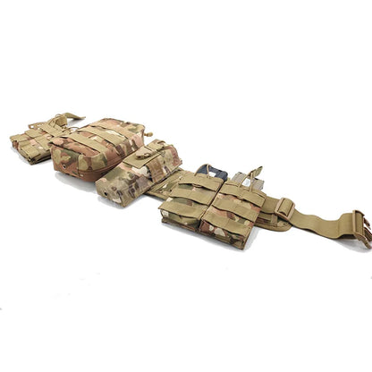 AQzxdc Outdoor Waist Wrap Camouflage Tactical Belt Set Multi-functional Molle Belt Accessory Bag for Outdoor Training
