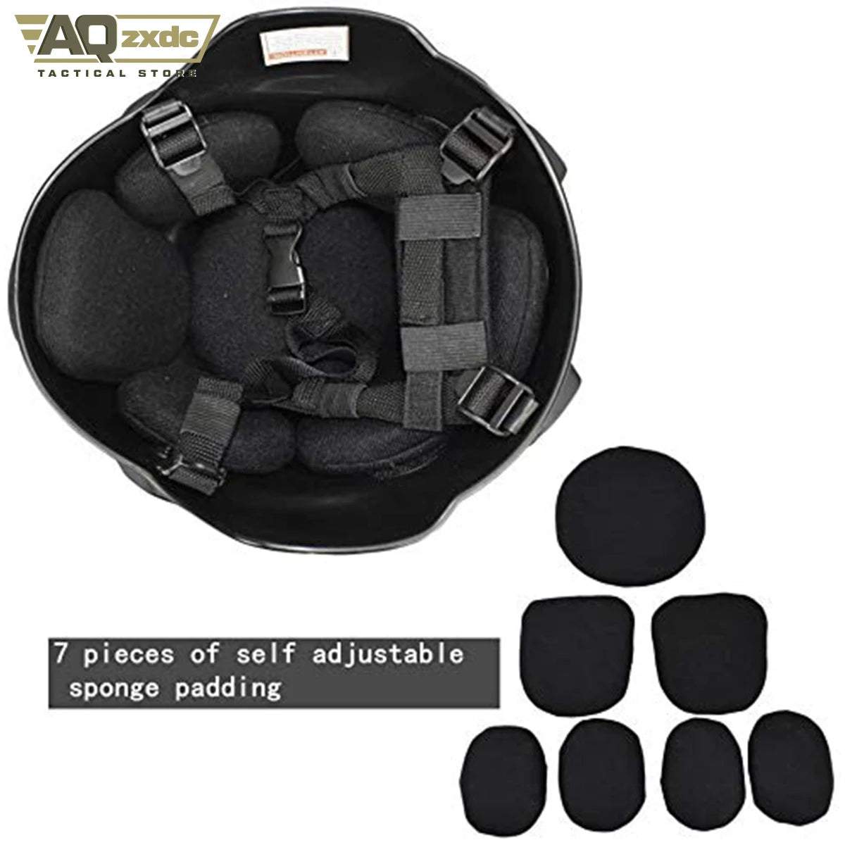 Mich 2000 Style ACH Tactical Helmet with Foldable Ear Protection Dual Straps Half Face Mesh Mask - Goggles for Airsoft Paintball
