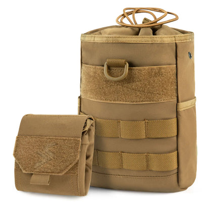 AQzxdc Outdoor Tactical Mushroom Bag with Roll Drawstring Soft Bag Self-unloading Magazine Bag Foldable for Airsoft CS War Game